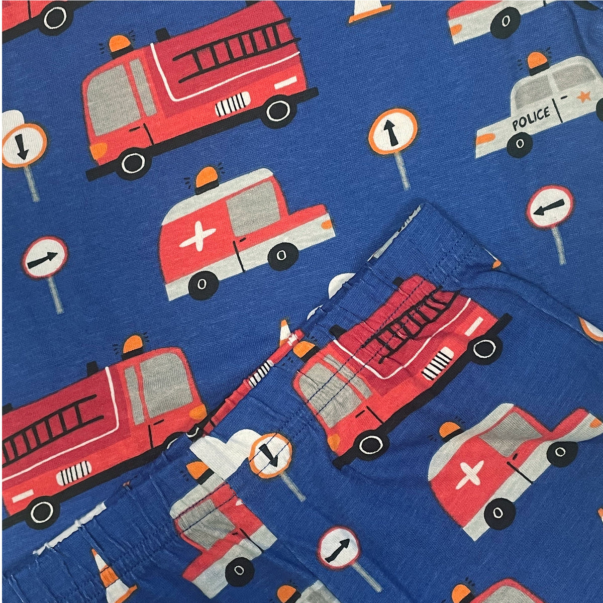 2PK Boys Long Sleeve Emergency Cars Pyjamas 