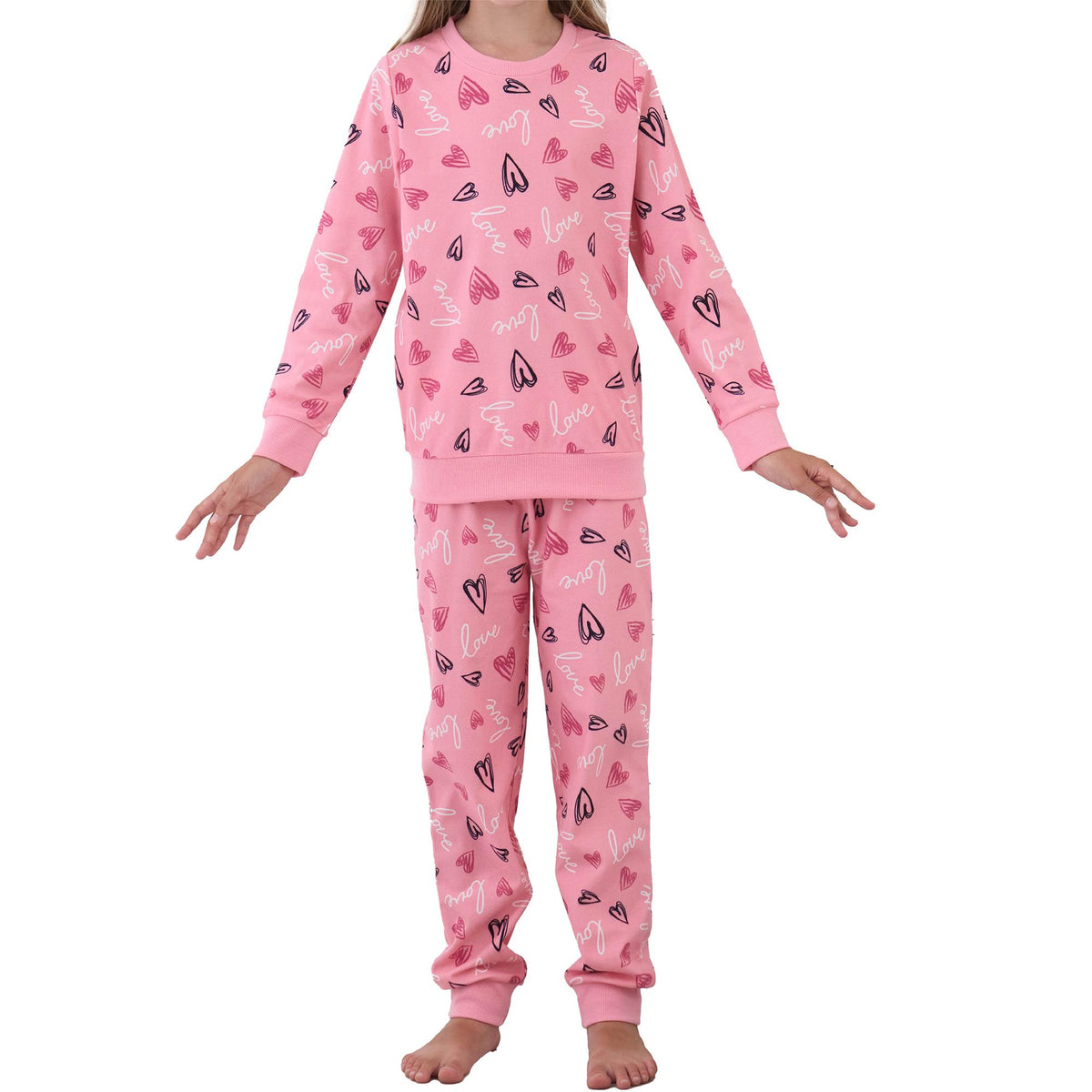 Girls Pink Pyjama Set 