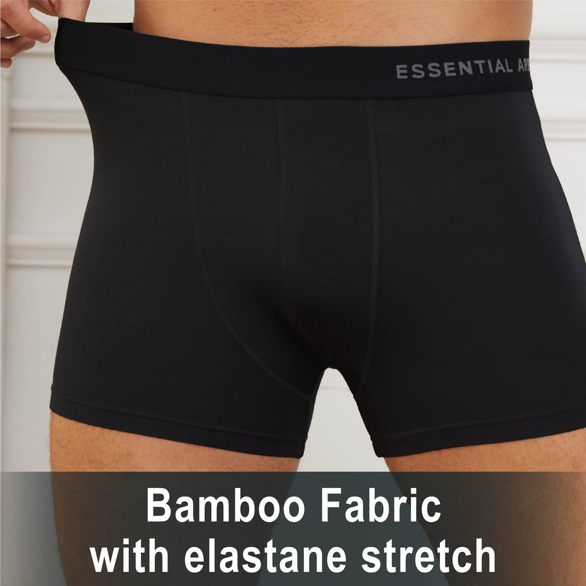 6PK Mens Boxer Premium Bamboo Black