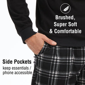 Mens Grey Checked Pyjama Set 