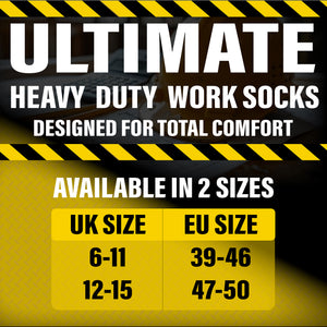 Mens 6 Pack Premium Cotton Blend Contrast Stripe Black Work Socks 