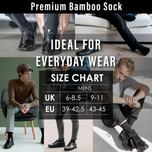 Black - Contast H&T 10 Pack Mens Bamboo Blend Socks