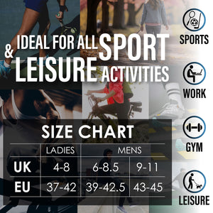 Mens 6pk Striped Half Terry Black Trainer Socks