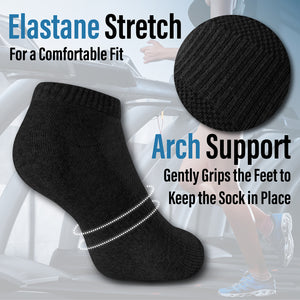 Womens 12pk Half Terry Black Trainer Socks 