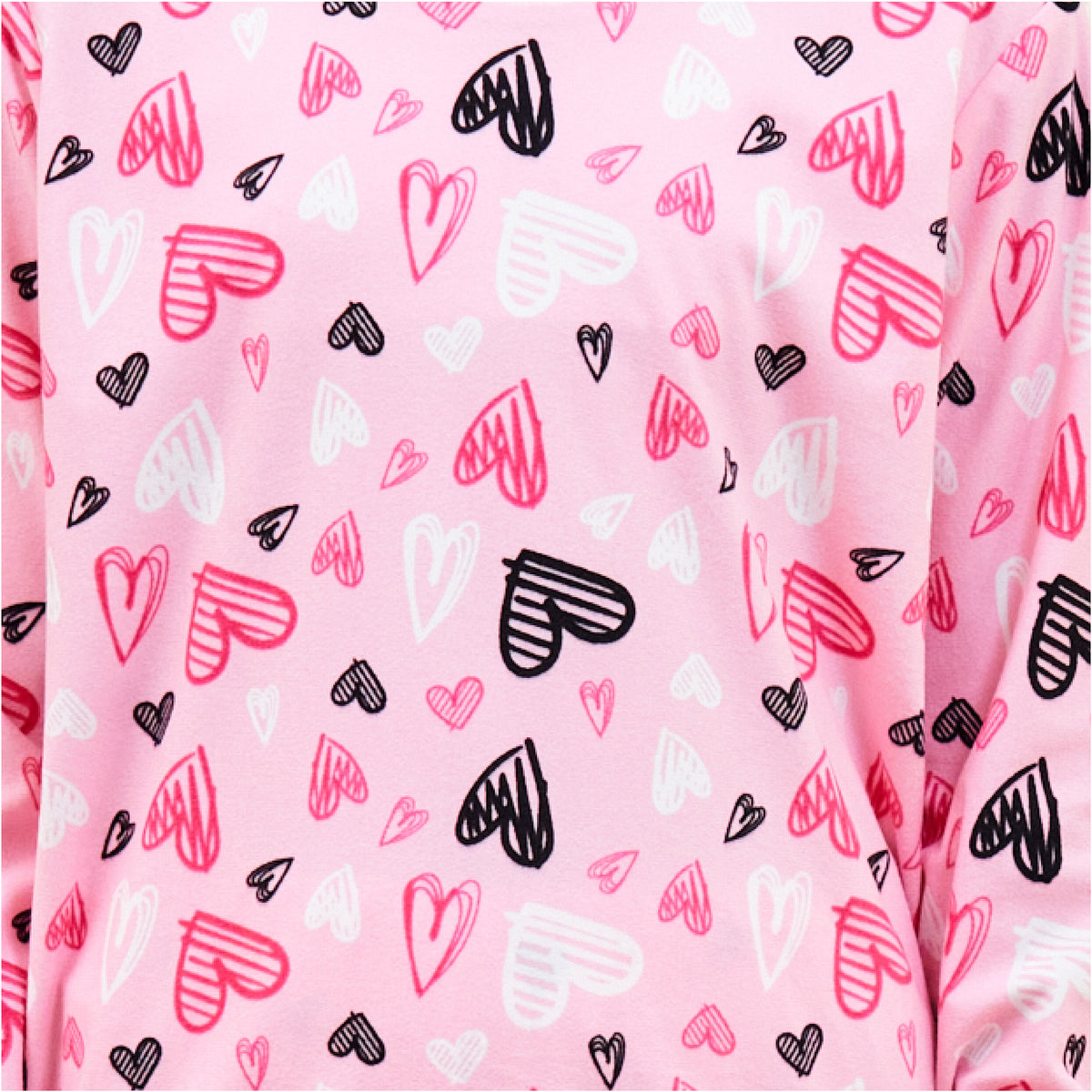 Girls LS Pyjamas Set Sketch Hearts