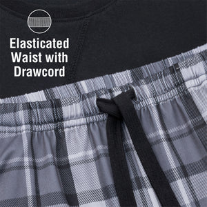 Boys 2pk Grey Check Fleece Pyjamas 