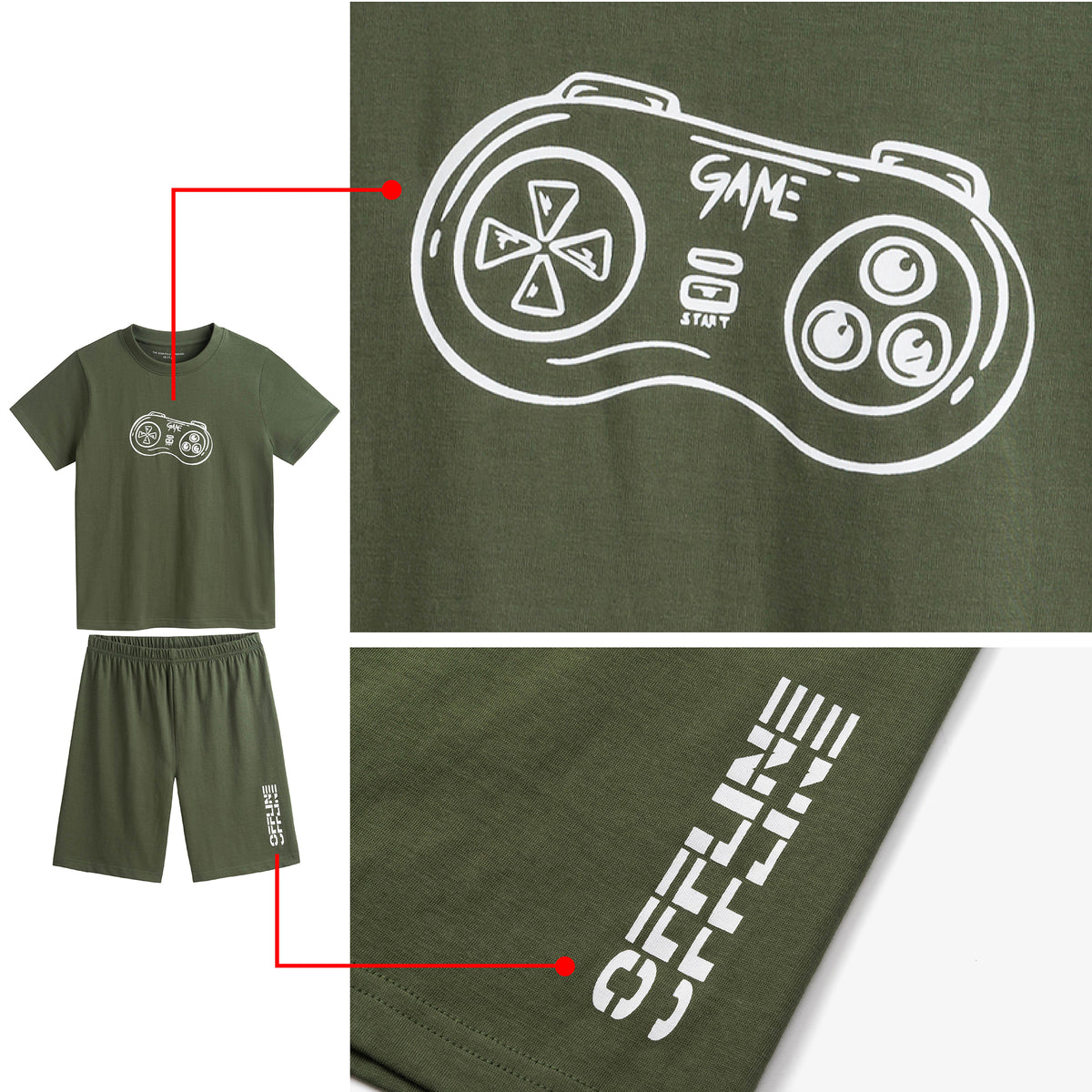 3PK Boys Shorty Pyjamas Gaming 