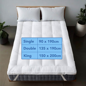 Quilted Mattress Topper with Elasticated Corner Strap White