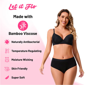 Womens Black 1 Pack Period Briefs (Jacquad WB)