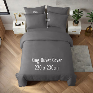 Grey Duvet Cover Set - Microfibre