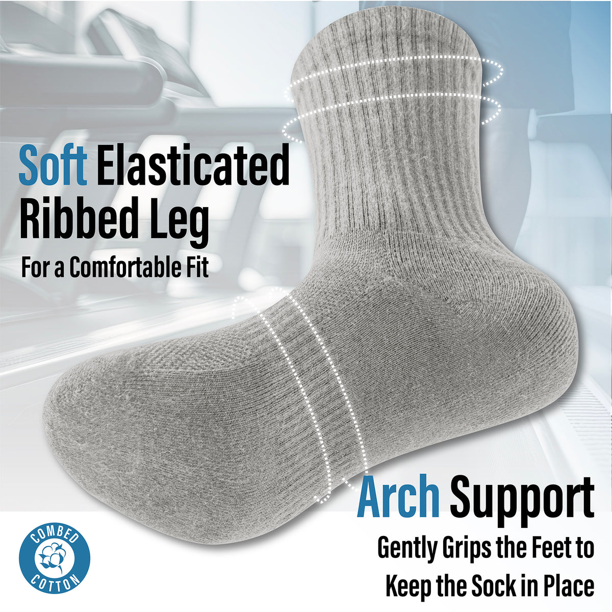 Mens 12 Pack Half Terry Sports Socks (Assorted)