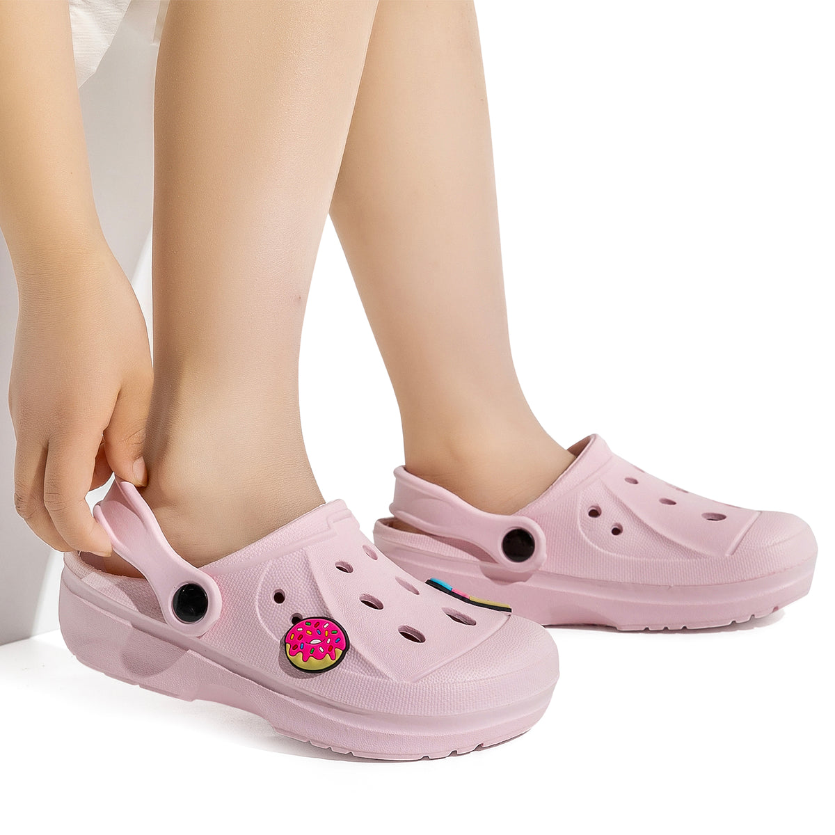 Girls Pastel Pink Clogs 