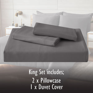 Grey Duvet Cover Set - Microfibre