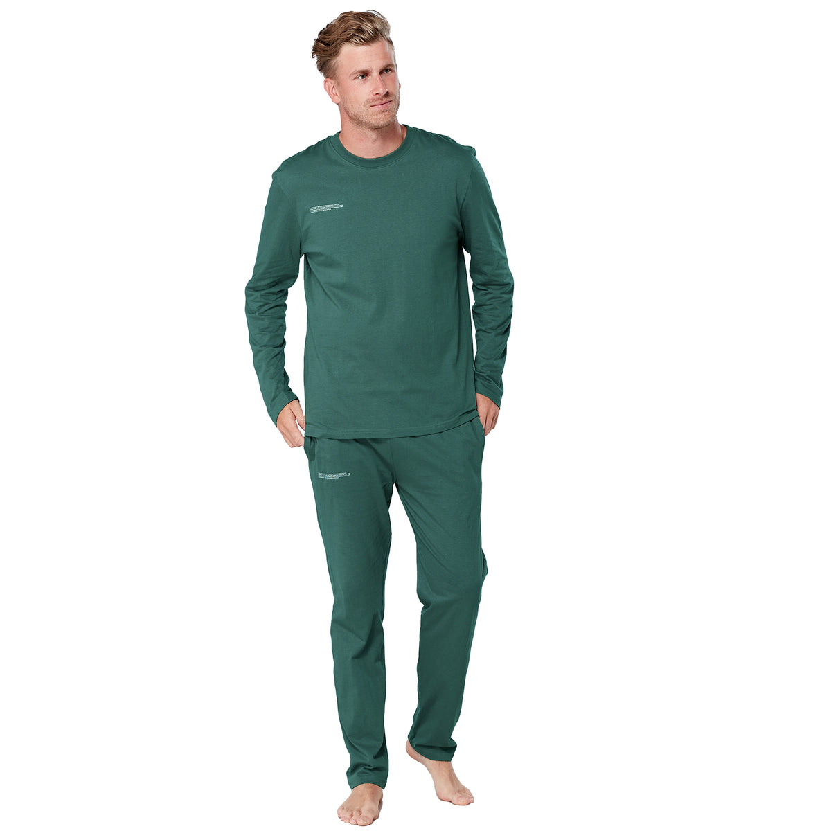 Sage Minimal Print Long Sleeve Pyjama Set 