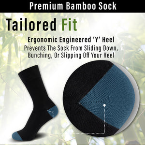 Black - Contast H&T 10 Pack Mens Bamboo Blend Socks