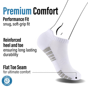 Womens 6pk Striped Half Terry White Trainer Socks 