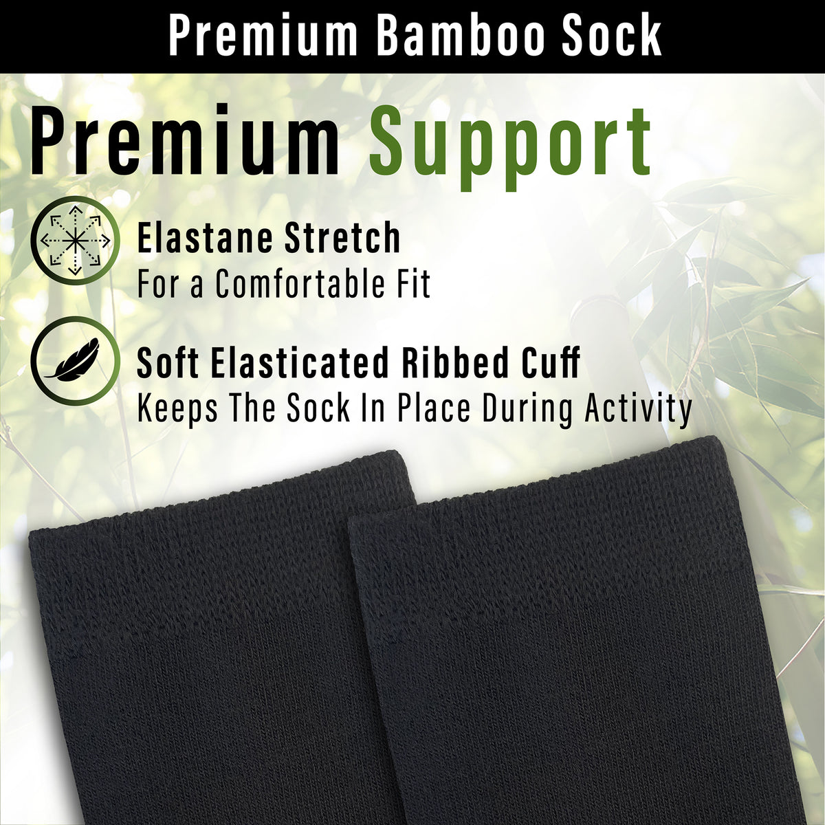 Black - Contast H&T 10 Pack Womens Bamboo Blend Socks
