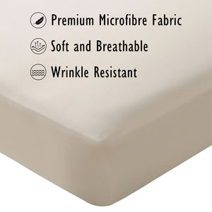 Beige 2pk Fitted Sheet - Microfibre