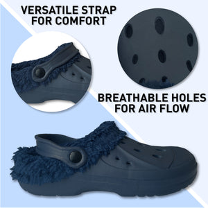 Kids Fleece Lined Clogs Blue 2