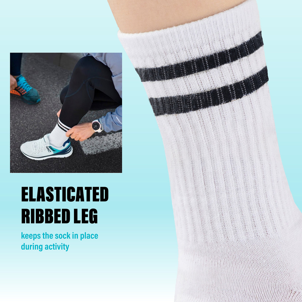 Womens 12 Pack Sports Ankle/Crop Length Socks (White)