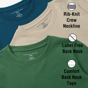 Boys TEW 3 Pack LS T- Shirt Petrol/Olive/Stone