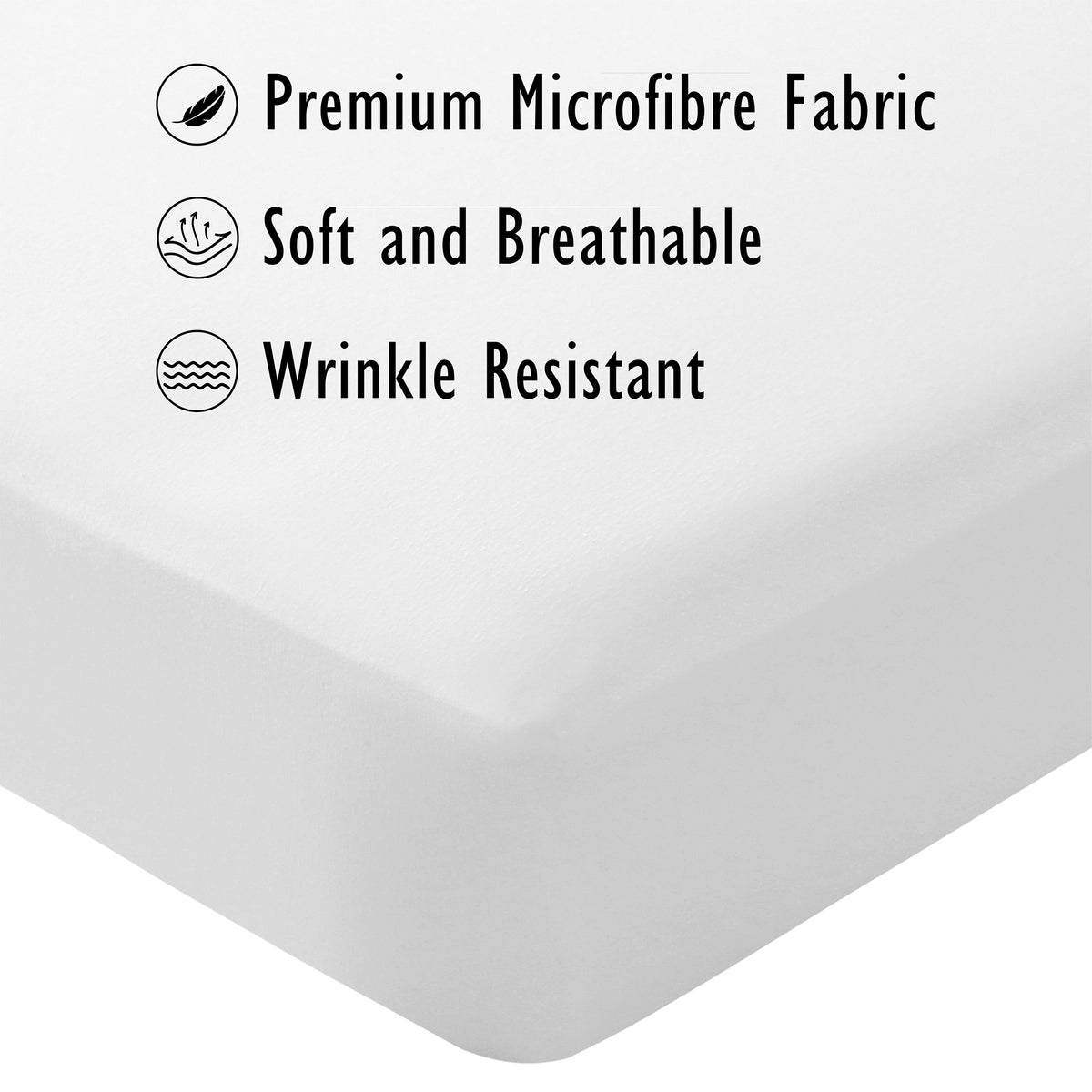 White 2pk Fitted Sheet - Microfibre