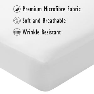 White 2pk Fitted Sheet - Microfibre