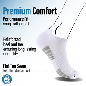 Mens 12 Pack Half Terry Trainer Socks (White/Grey Striped)