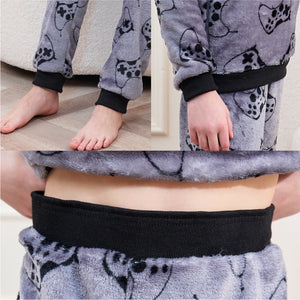Boys Black Game controller Flannel Fleece Pyjama Set