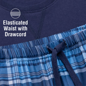 Boys 2pk Navy Checked Pyjamas