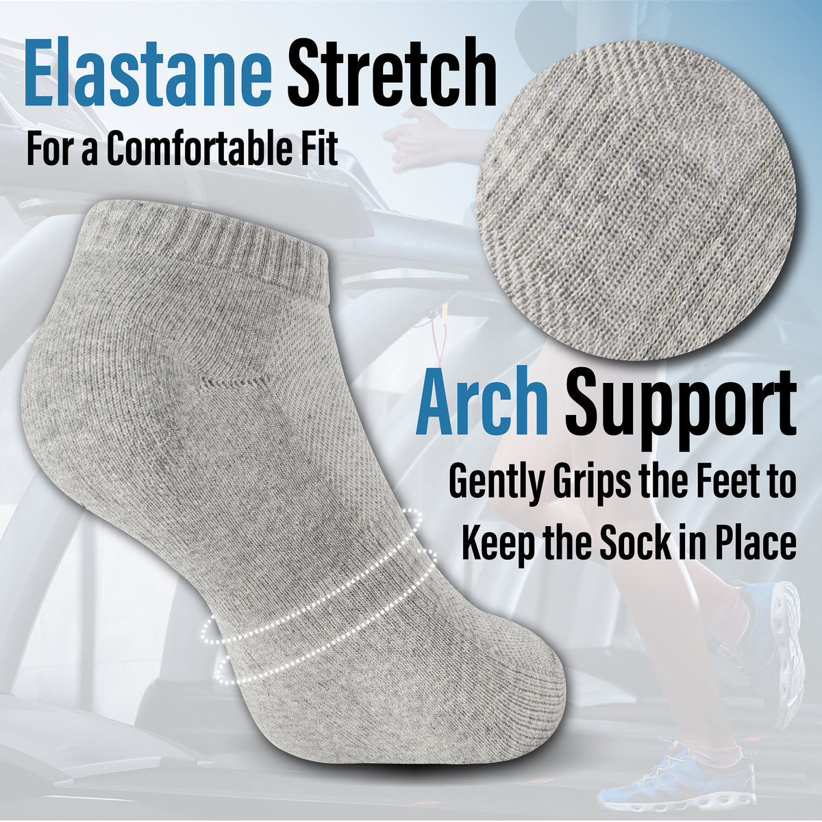 Womens Assorted 6 Pack Half Terry Trainer Socks 
