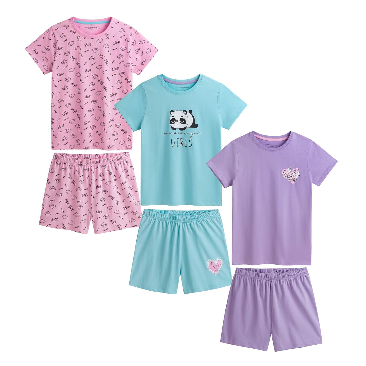3PK Girls Shorty Pyjamas animal