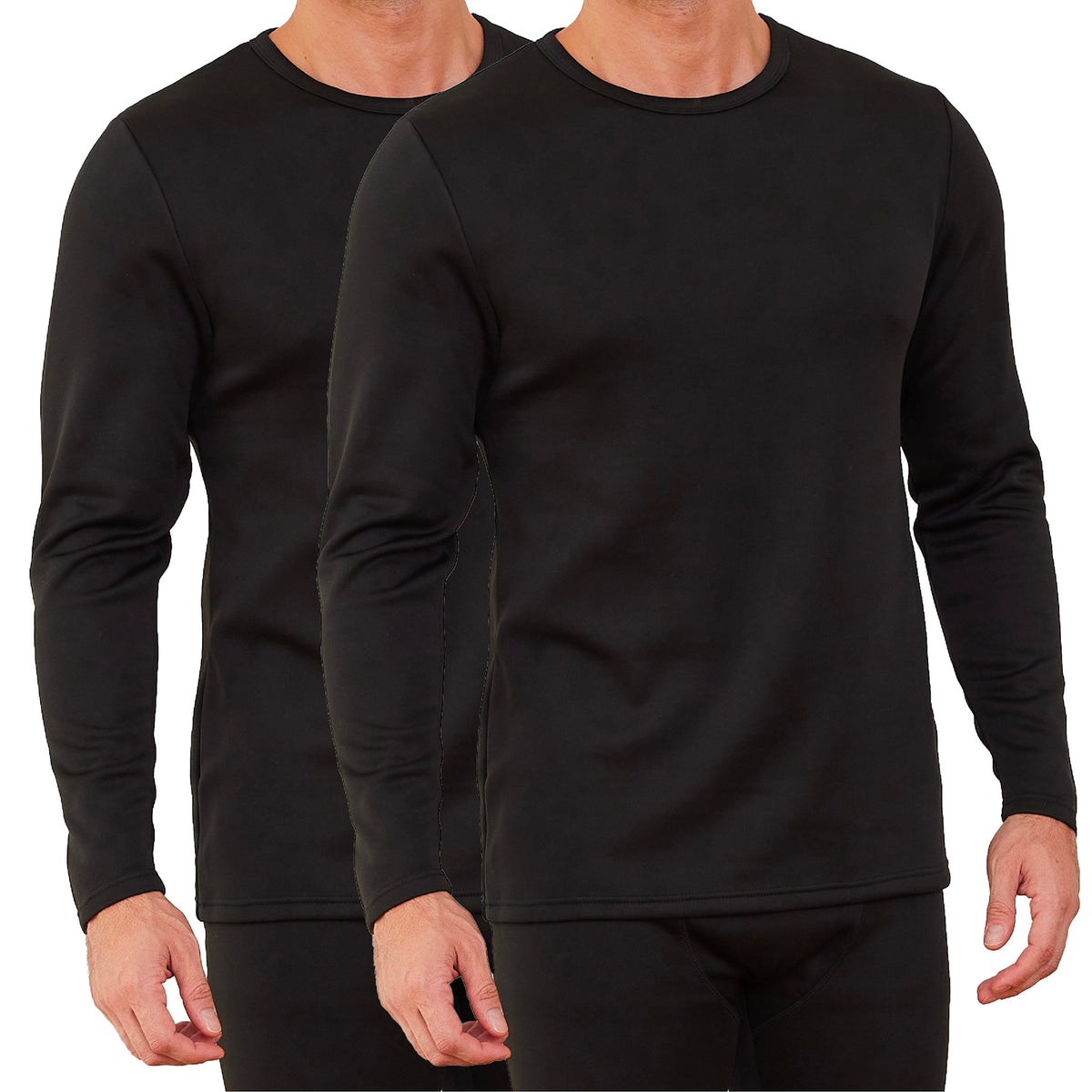 2PK Mens Thermal Underwear Black