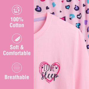 Girls 3PK Heart LS Long Pyjamas Older