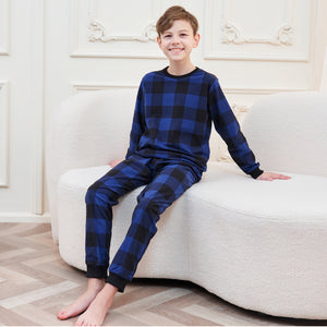Boys LS Pyjamas Set Check - Cobalt Blue