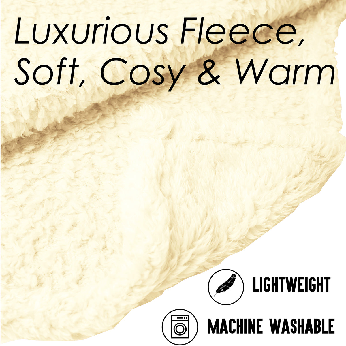 Teddy Fleece Blanket Cream