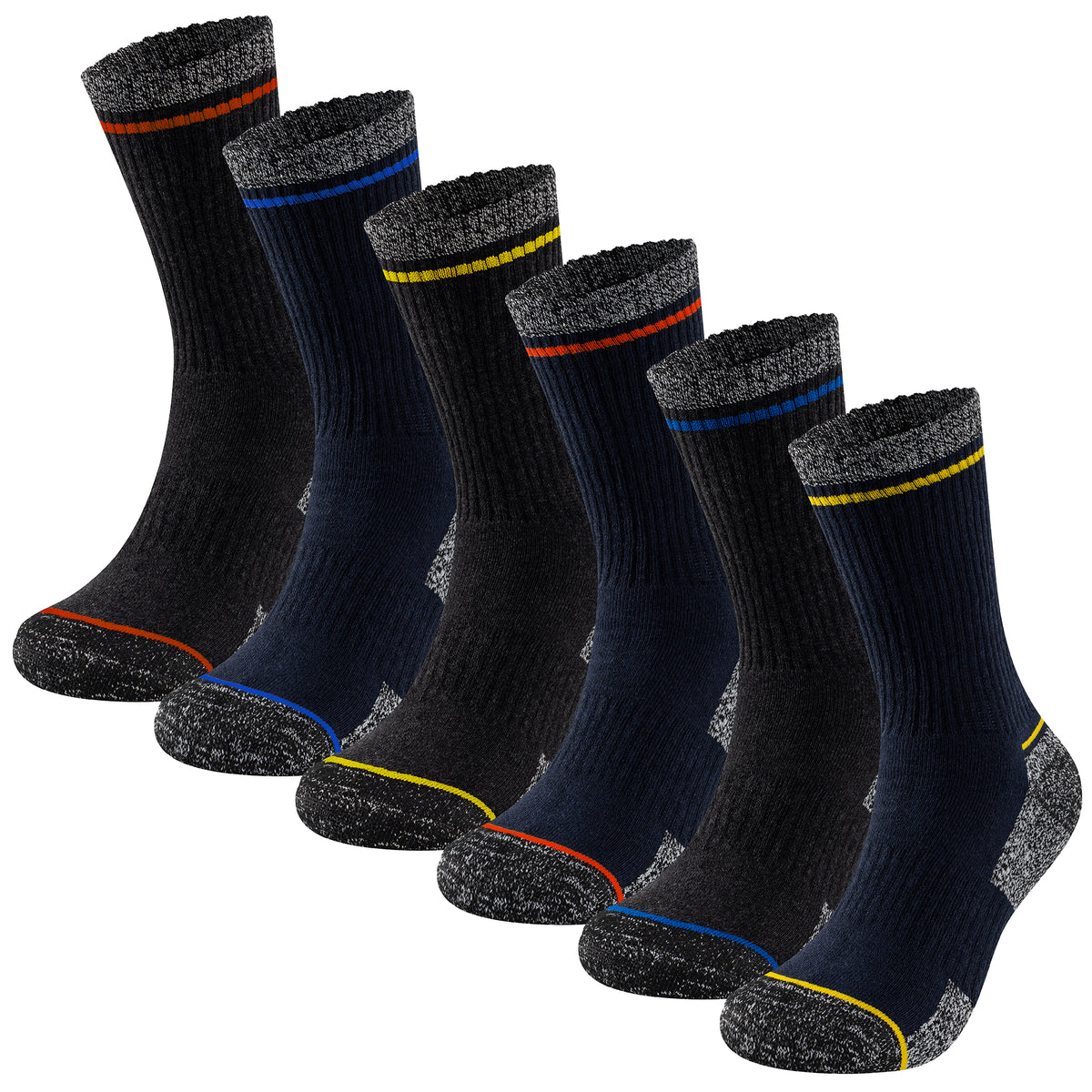 Mens 6 Pack Premium Work Socks (Assorted)
