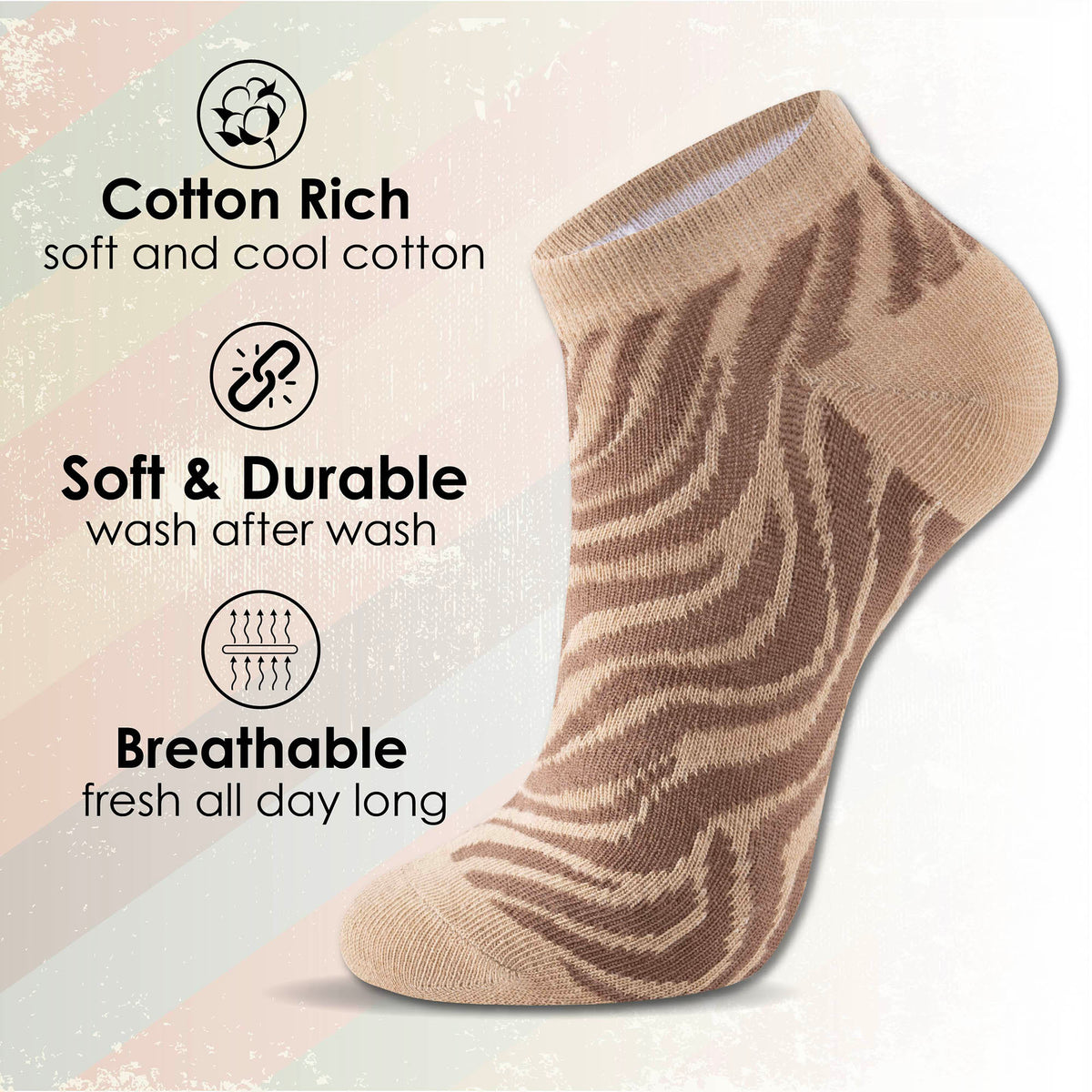 Womens 10 Pack Trainer Liner Socks (Animal - Assorted)