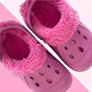 Boys Fleece Lined Clogs Berry