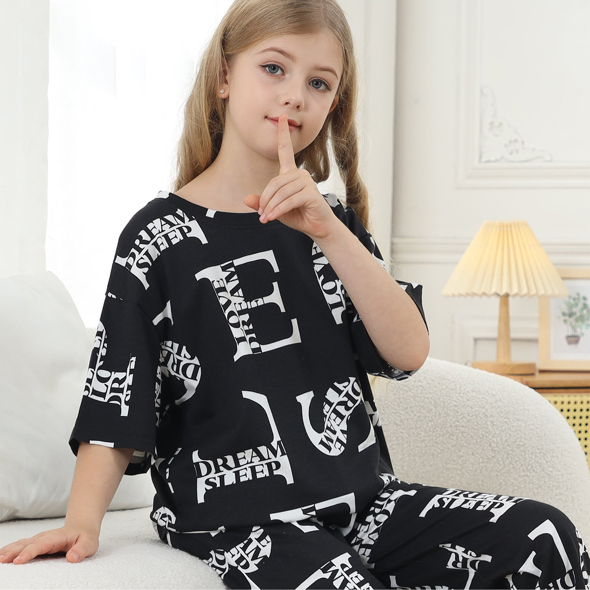 Girls Short Sleeve Mono Type Pyjamas