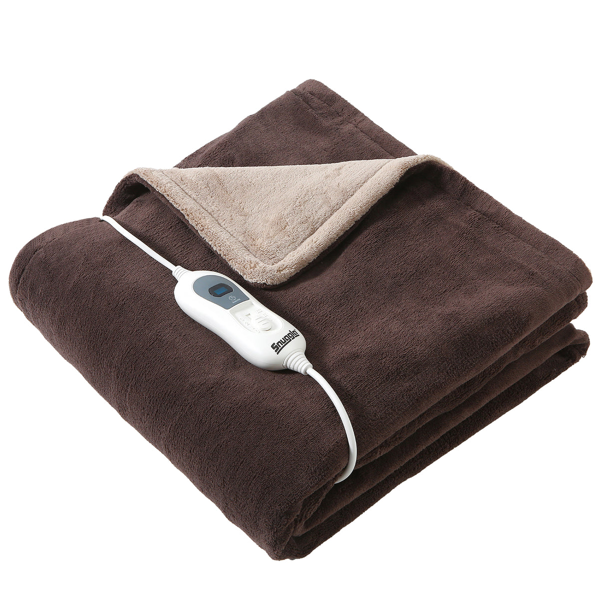 Luxurious Choloate Brown Fleece Heated Electric Throw