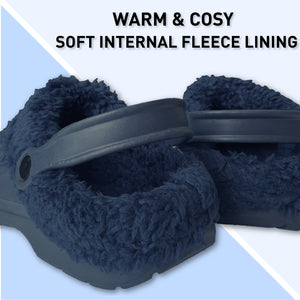 Kids Fleece Lined Clogs Blue 2