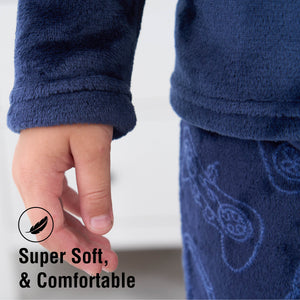 Boys Blue Flannel Fleece Pyjama Set 