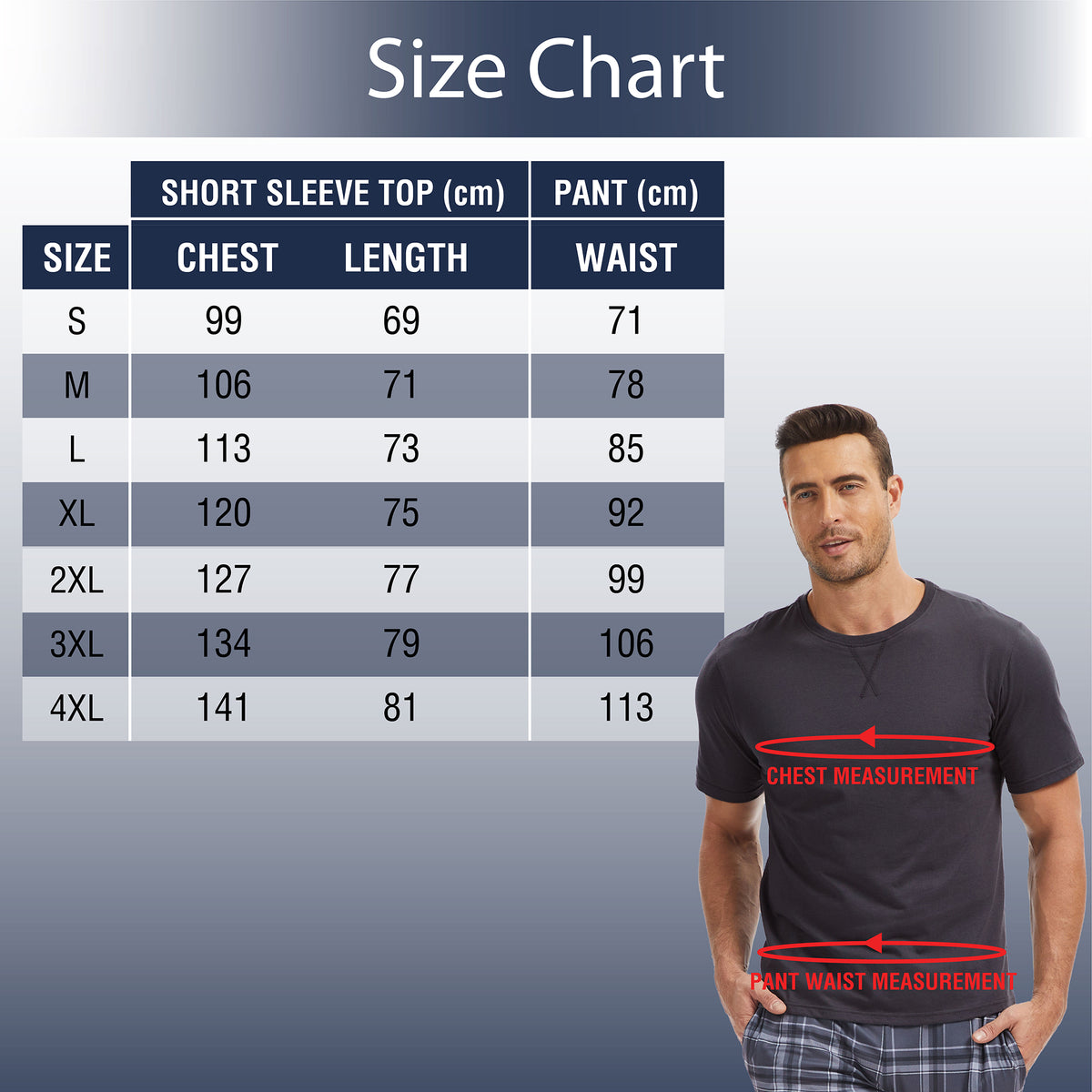 Mens Grey Checked Short Sleeve Long Pyjama Set 