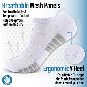 Mens 12 Pack Half Terry Trainer Socks (White/Grey Striped)