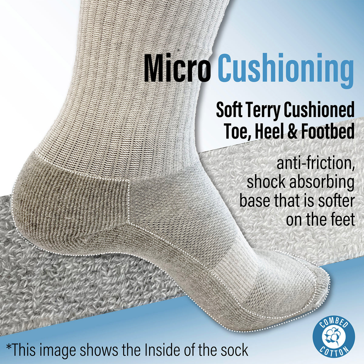 Mens 6 Pack Half Terry Sports Socks (Assorted)