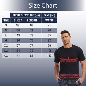 Mens Black Checked  Short Seeve Long Pyjama Set 