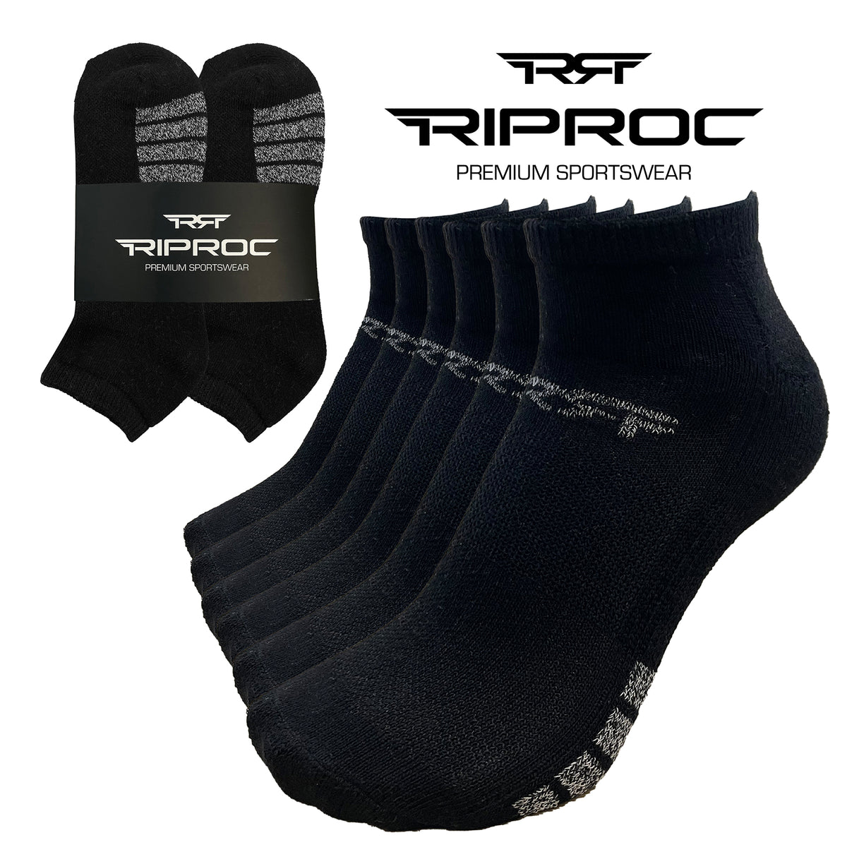 Mens 6 Pack Low Cut Sports Socks Black