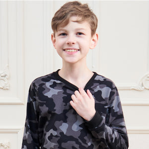 Boys Grey Camo Pyjama Set 