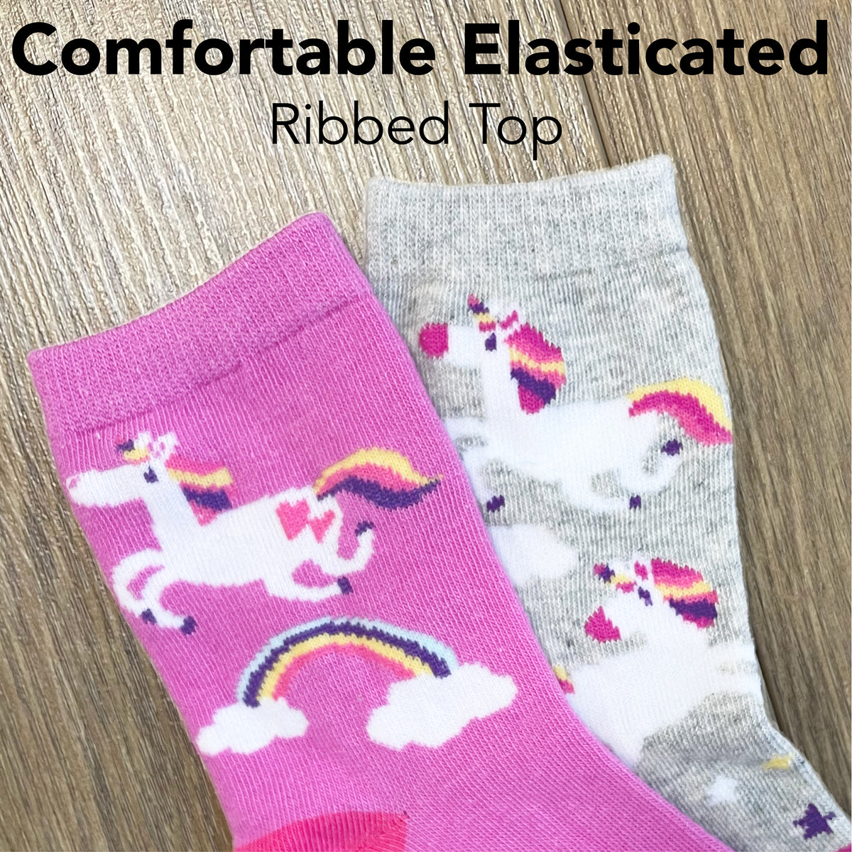 Girls 6 Pack Design Socks Spots/Unicorn